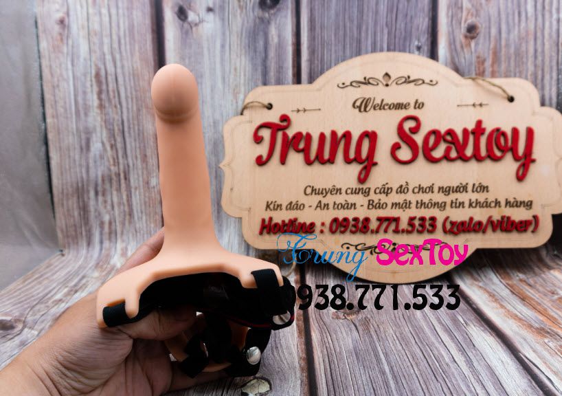 Realistic Hollow Strap-On Silicone Dildo 14cm Flexible Male Use