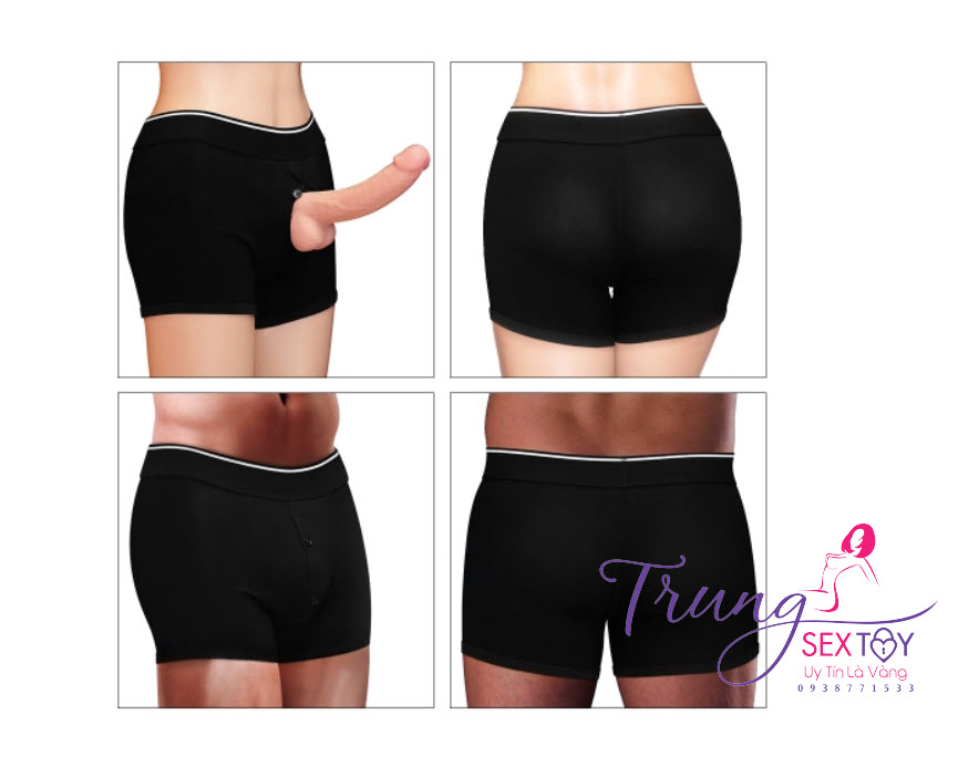 Quần short đeo dương vật unisex Lovetoy co giãn thoải mái Quần short đeo dương vật unisex Lovetoy co giãn thoải mái
