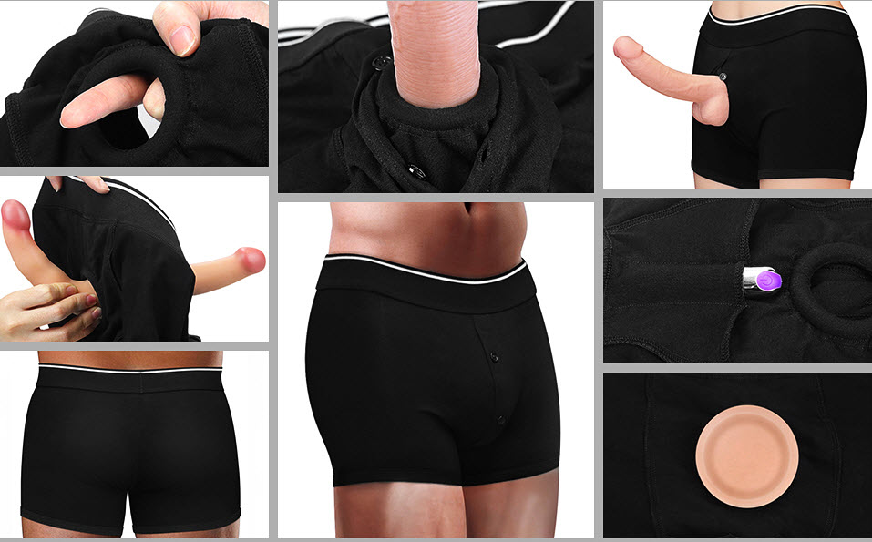 Combo Sextoy Lesbian Quần Cotton Tăng Khoái Cảm Dương Vật