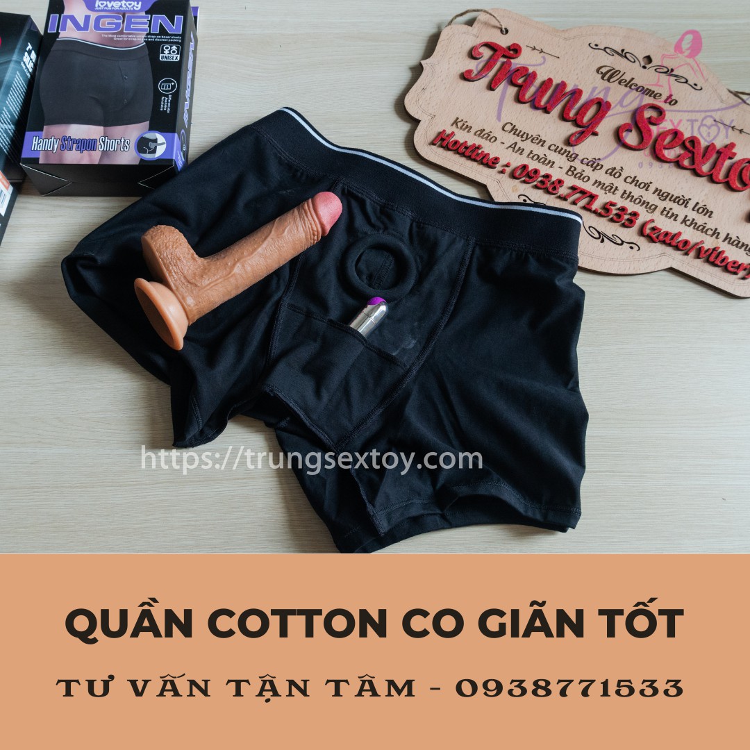 Combo Sextoy Lesbian Quần Cotton Tăng Khoái Cảm Dương Vật