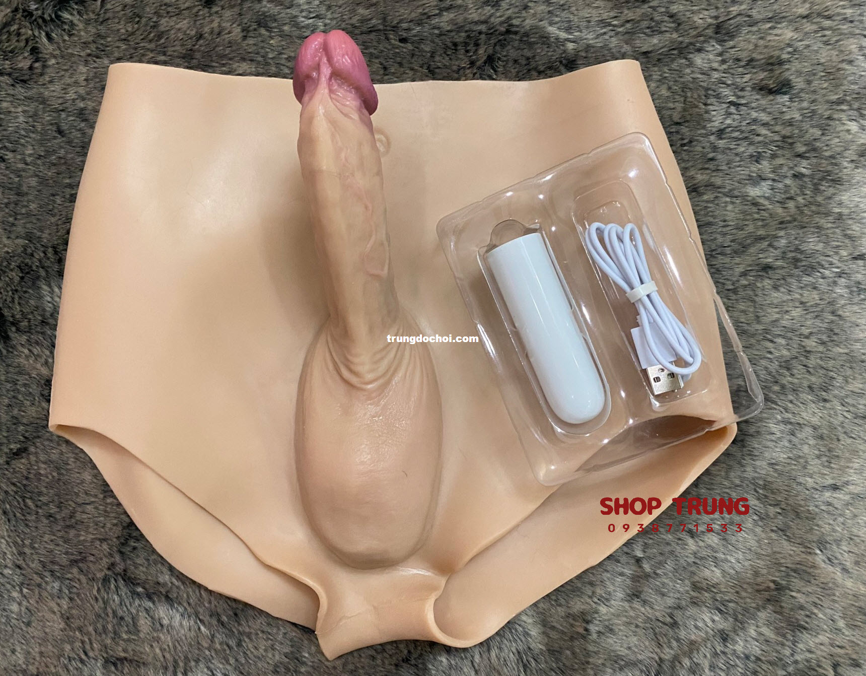 Dương vật giả silicon rung liền quần món quà hạnh phúc tuyệt vời