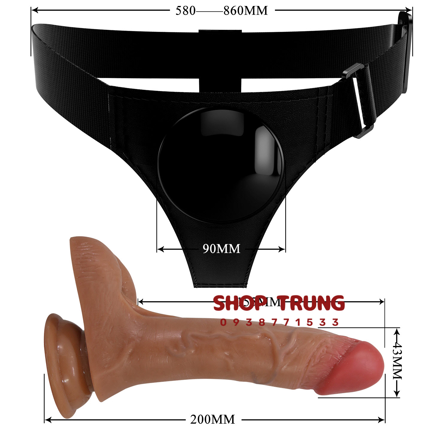 Dương Vật Giả Dây Đeo Pretty Love 3in1 Rung Bắn Tinh Siêu Phê