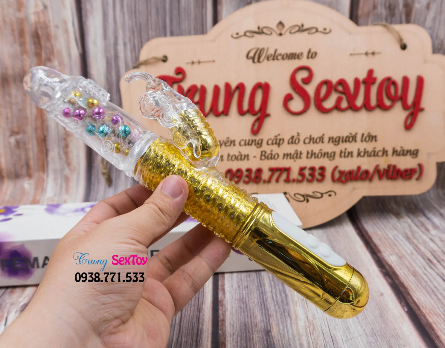 Dương vật giả Libo hình bướm rung thụt xoay silicon mềm mại cao cấp