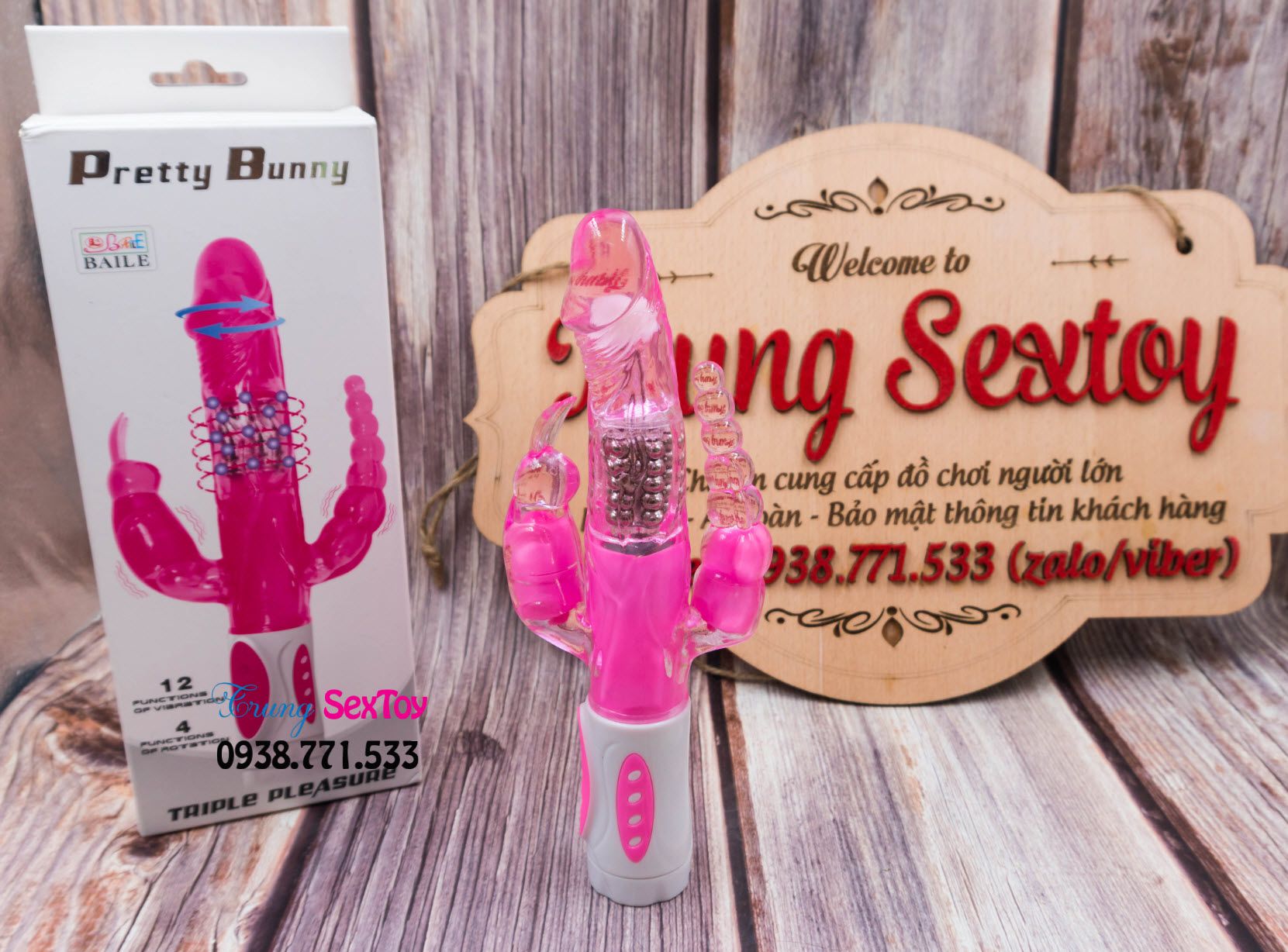 Dương vật giả ba đầu rung mạnh Bunny sướng mê ly cho nam