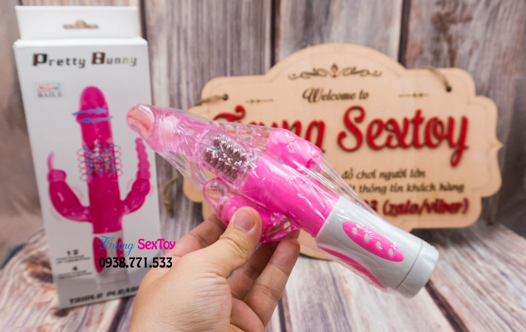 Dương vật giả ba đầu rung mạnh Bunny sướng mê ly cho nam