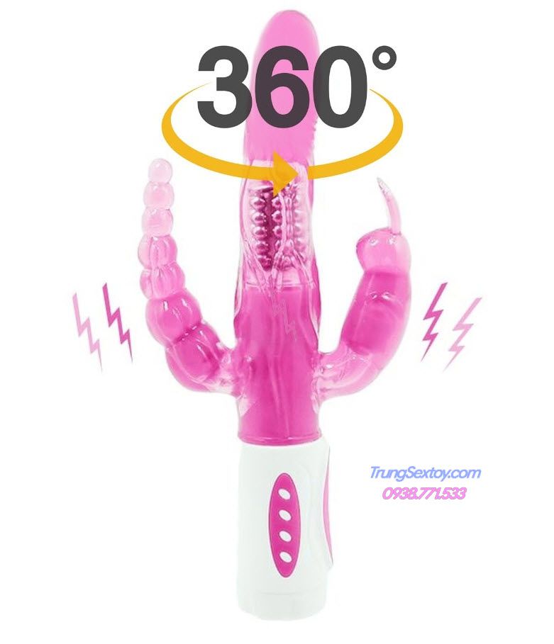 Dương vật giả ba đầu rung mạnh Bunny sướng mê ly cho nam