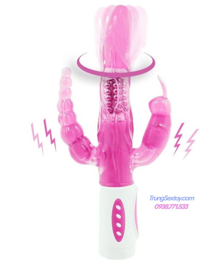 Dương vật giả ba đầu rung mạnh Bunny sướng mê ly cho nam