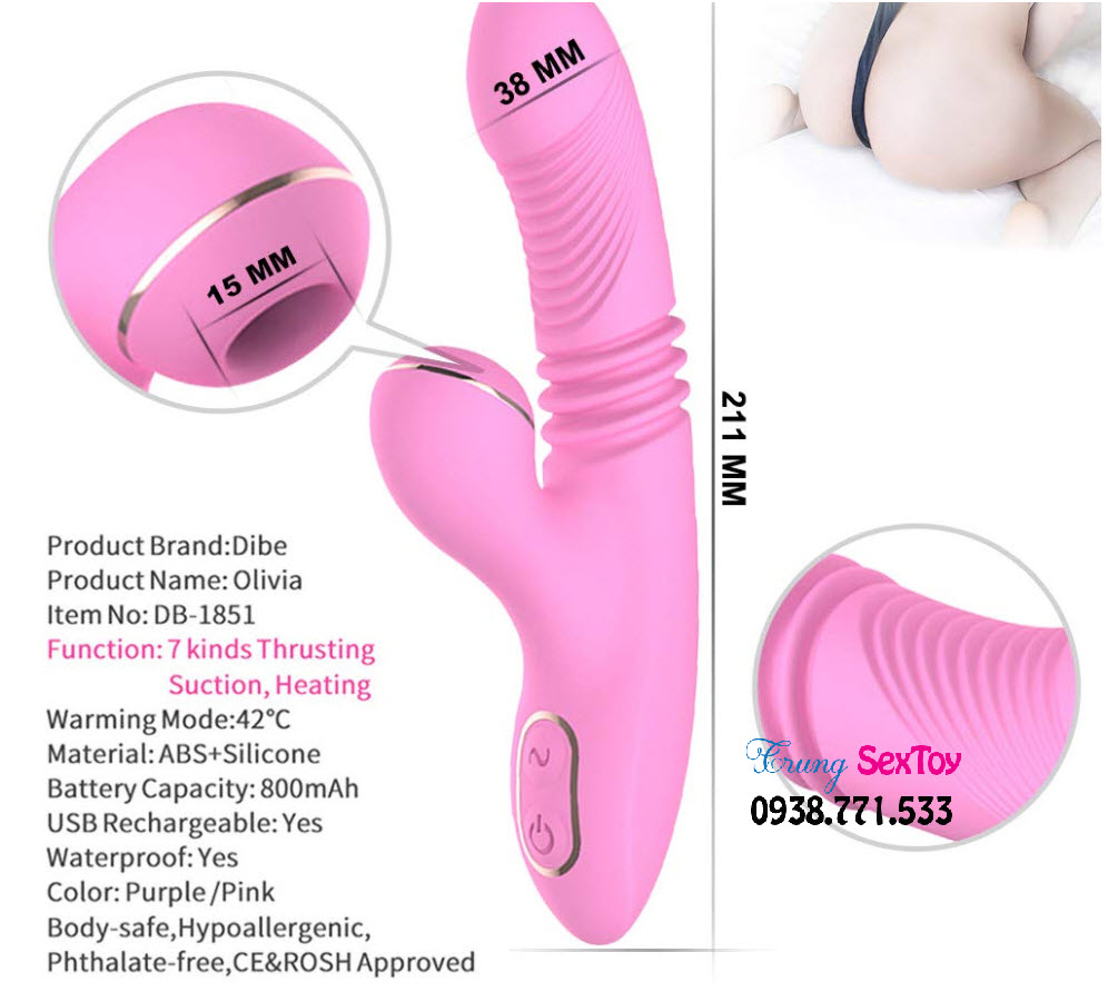 Olivia Dibeta dương vật giả rung thụt hút kích thích cực phê