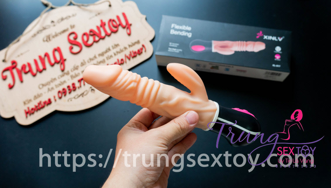 Dương vật giả rung ấm Flexible Bending, siêu mềm, kích thích cực đã