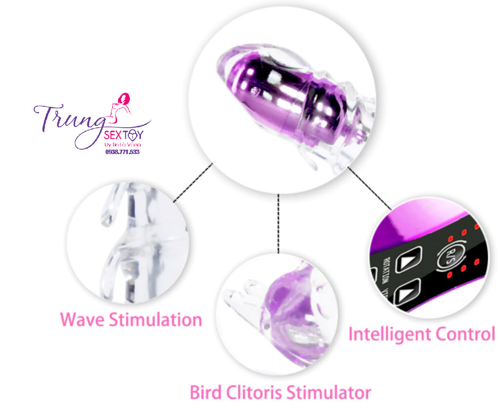 Dương vật giả rung xoay 360 độ silicon mềm mại kích thích cực đã