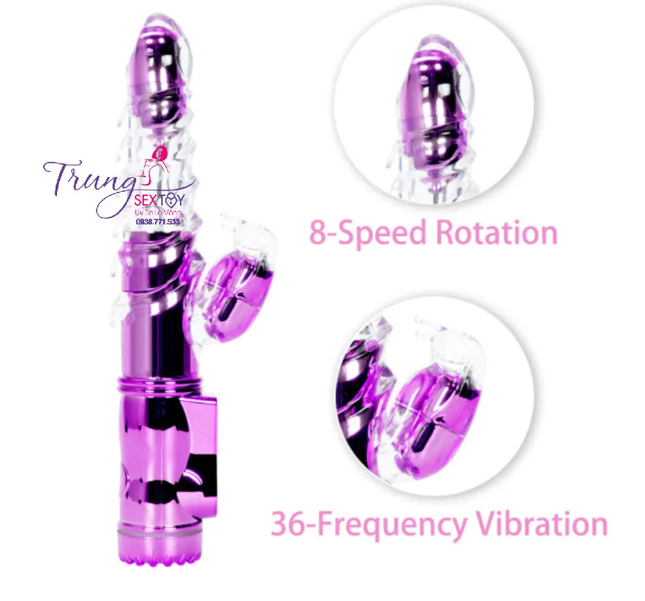 Dương vật giả rung xoay 360 độ silicon mềm mại kích thích cực đã