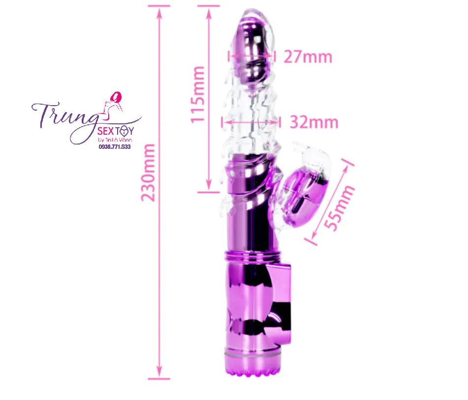 Dương vật giả rung xoay 360 độ silicon mềm mại kích thích cực đã