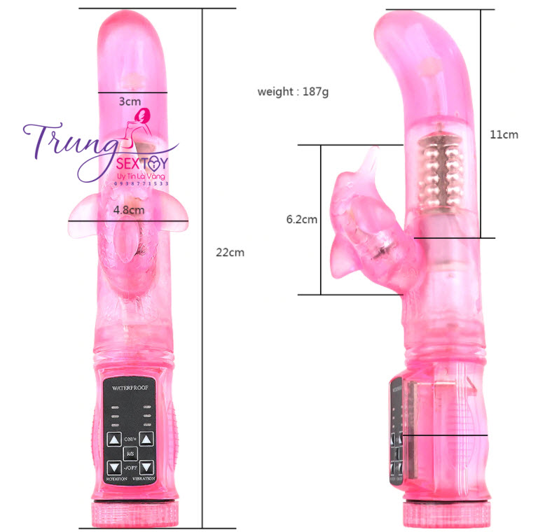 Máy Rung Dương Vật Giả Thụt Xoay Tăng Khoái Cảm Nữ 3 Lần