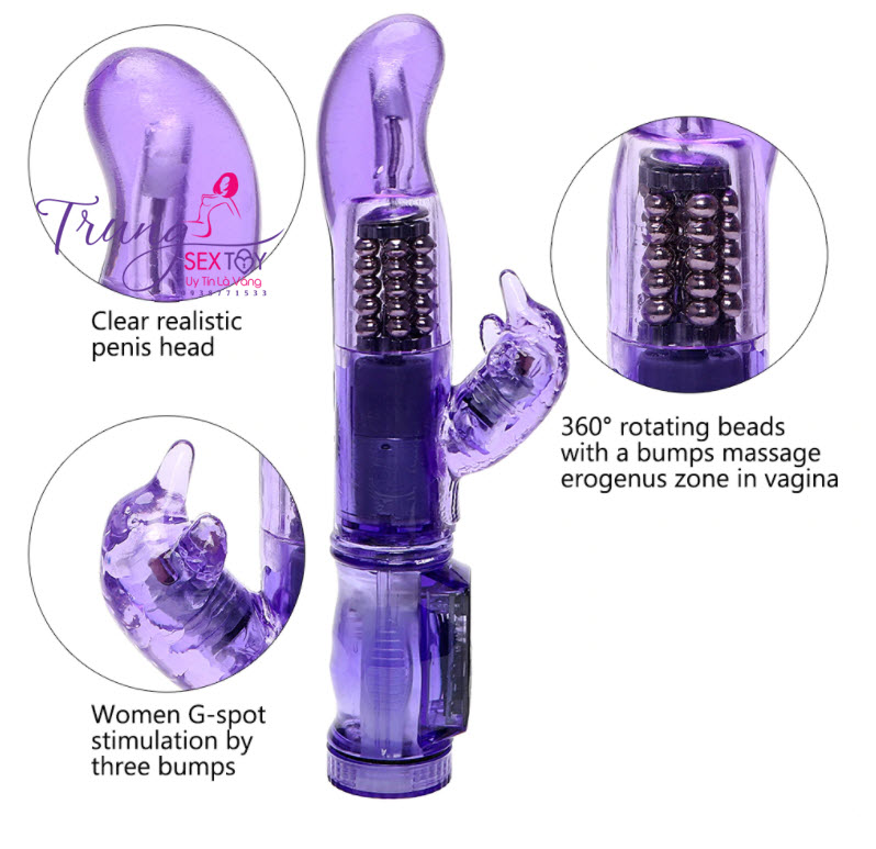 Máy Rung Dương Vật Giả Thụt Xoay Tăng Khoái Cảm Nữ 3 Lần