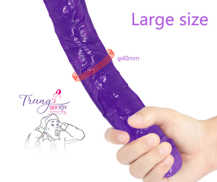 Dương vật giả hai đầu cao cấp dành cho les thỏa mãn kích thích