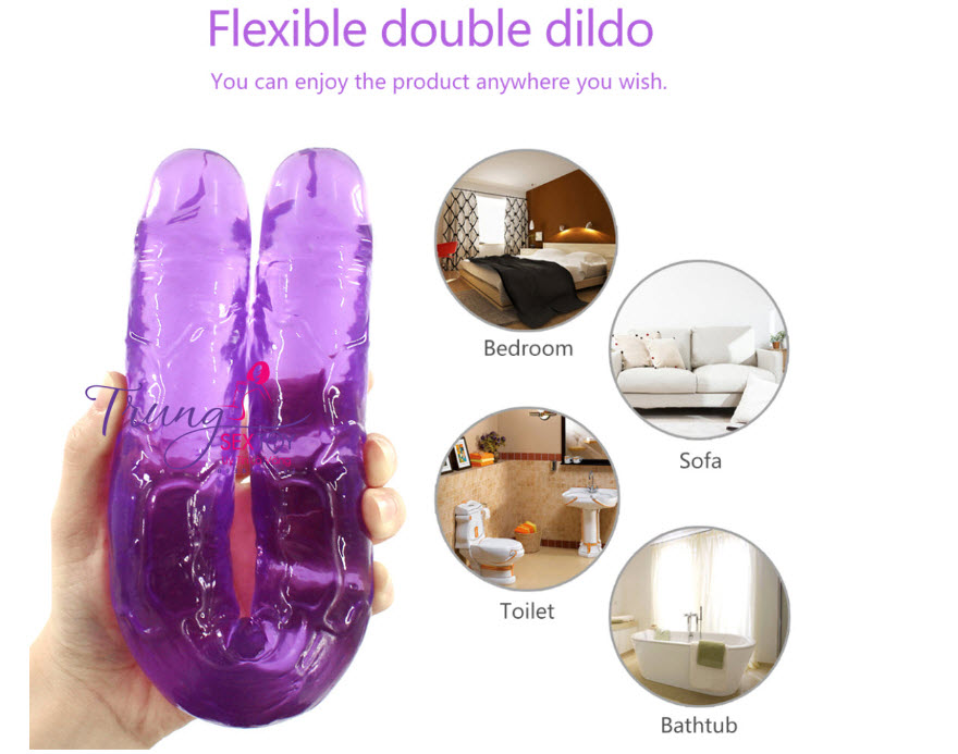 Dương vật giả hai đầu cao cấp dành cho les thỏa mãn kích thích