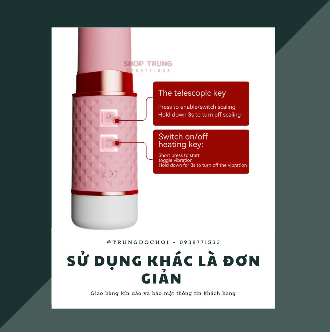Dương Vật Giả Yeain Mini 2 Trong 1 Rung Thụt Bú Mút Kích Thích