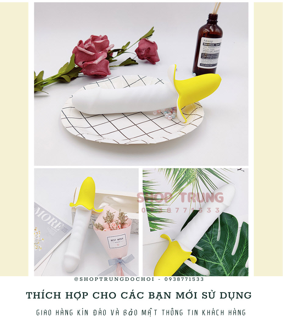 Đồ chơi người lớn rung thụt đa chế độ hình chuối kích thích