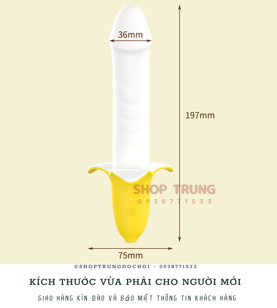 Đồ chơi người lớn rung thụt đa chế độ hình chuối kích thích