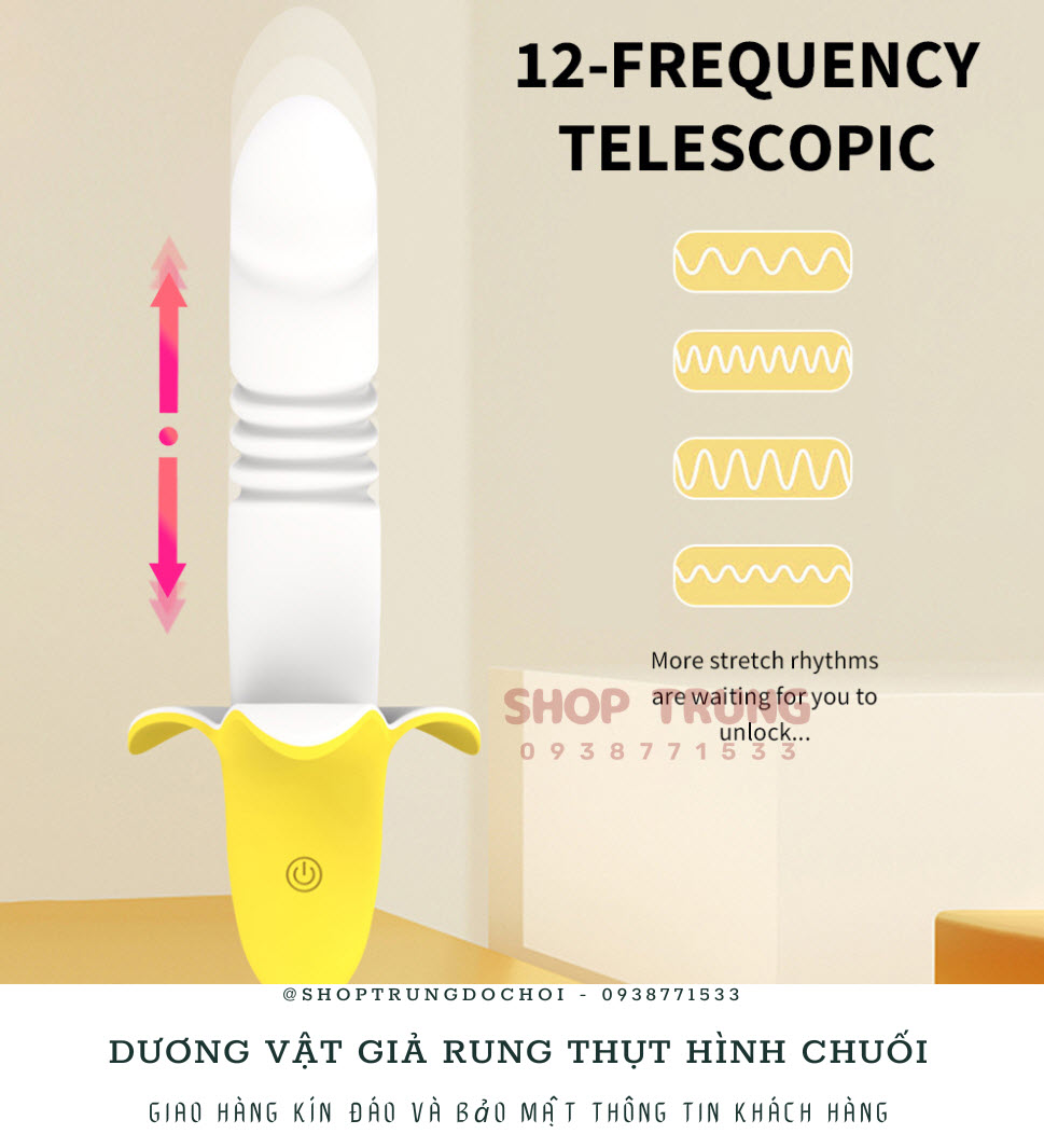 Đồ chơi người lớn rung thụt đa chế độ hình chuối kích thích