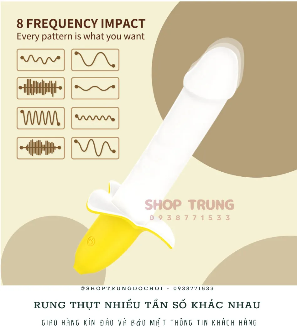 Đồ chơi người lớn rung thụt trái chuối silicon an toàn