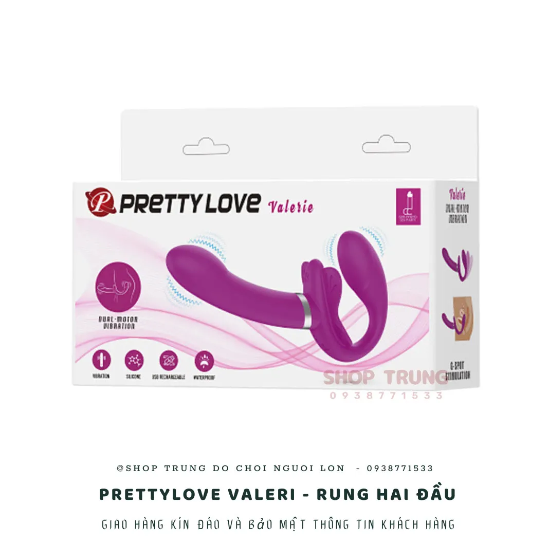 Dụng cụ rung điểm G hai đầu Pretty Love Valeri sạc pin