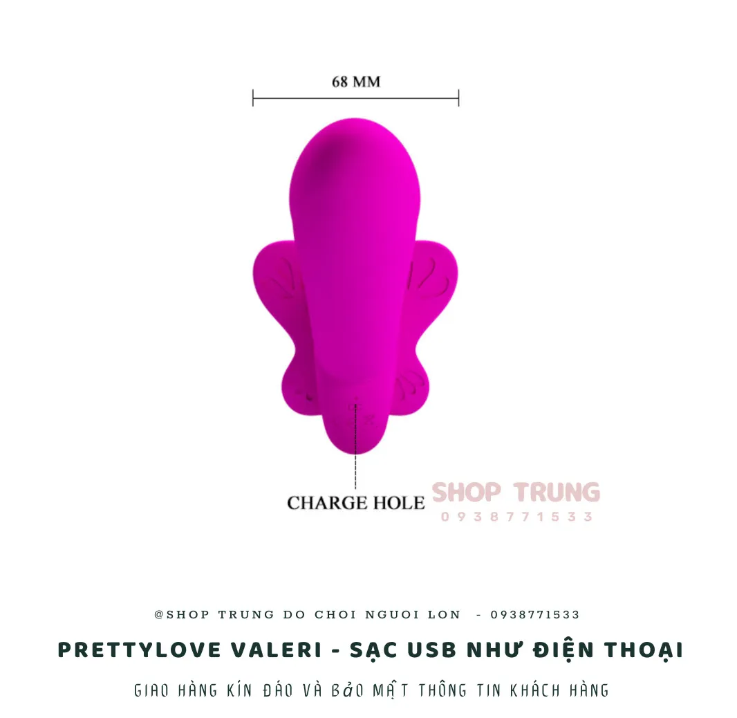 Dụng cụ rung điểm G hai đầu Pretty Love Valeri sạc pin