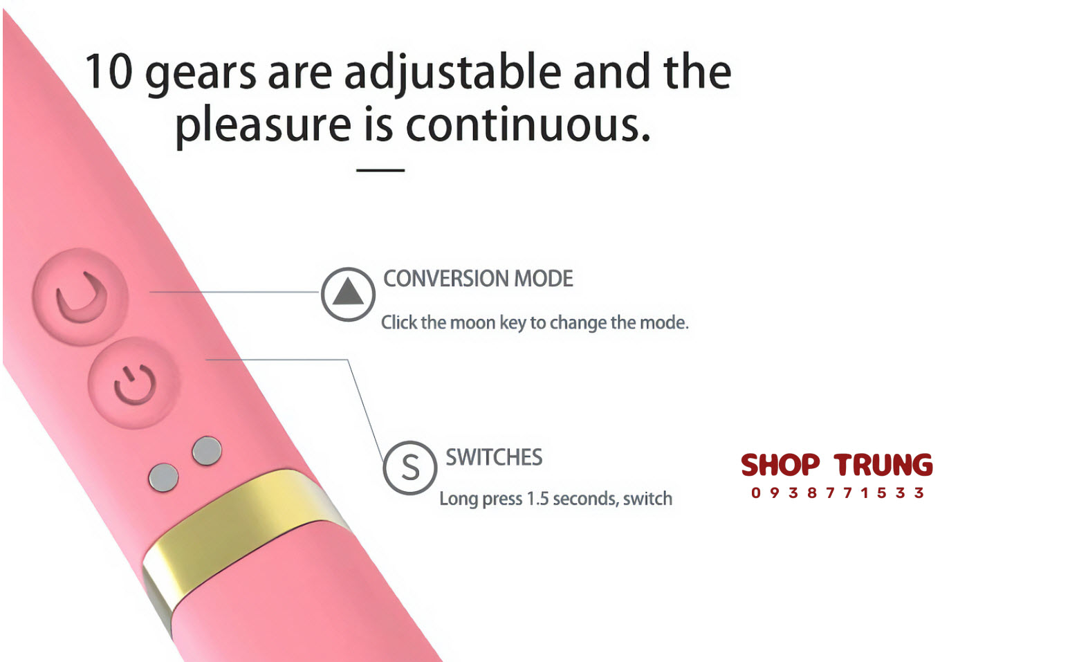 Dụng cụ tình dục cờ lê rung 10 chế độ sướng cực đã