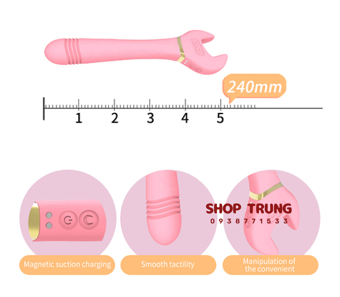 Dụng cụ tình dục cờ lê rung 10 chế độ sướng cực đã