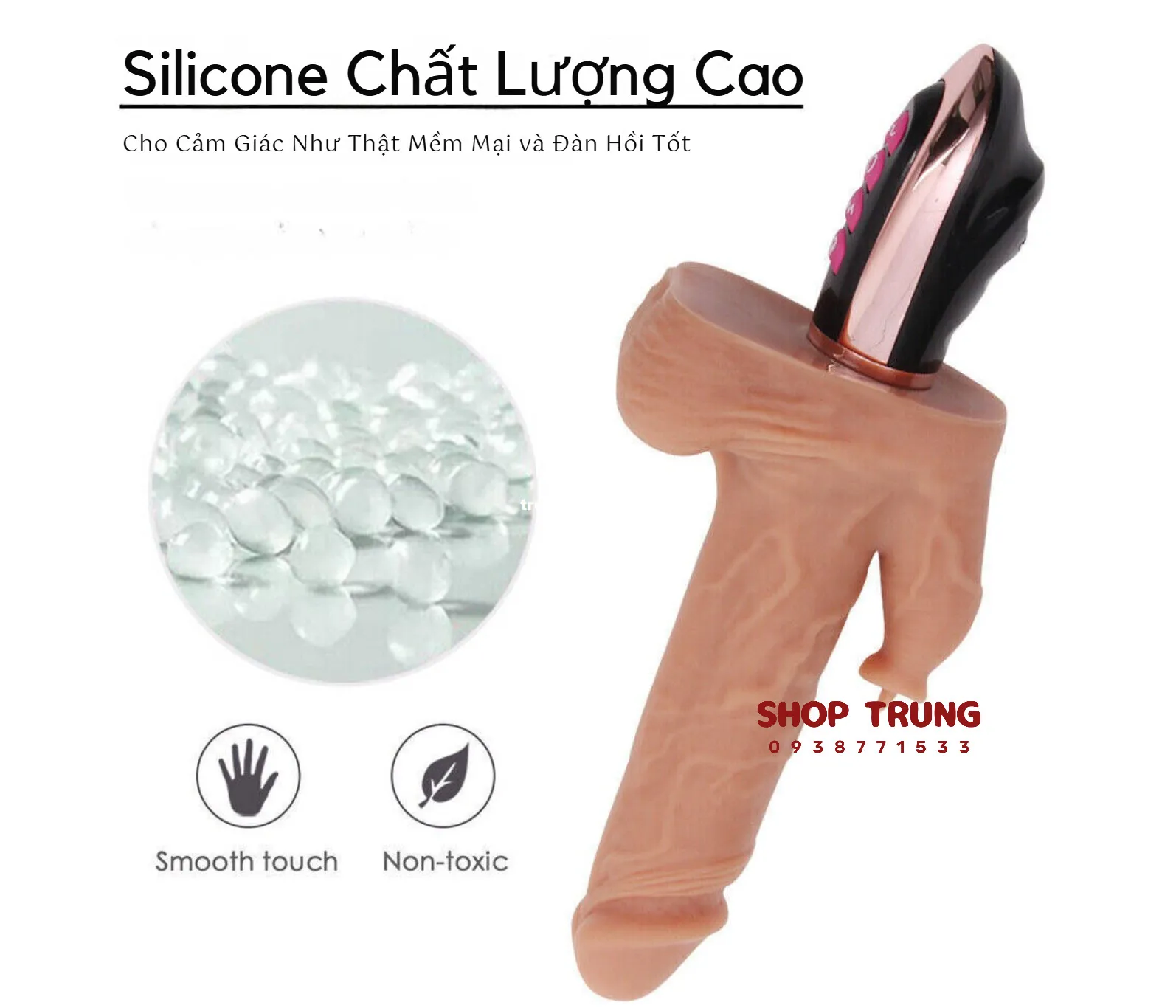 Dương vật giả rung thụt 7 chế độ thăng hoa sục mạnh ấm nóng