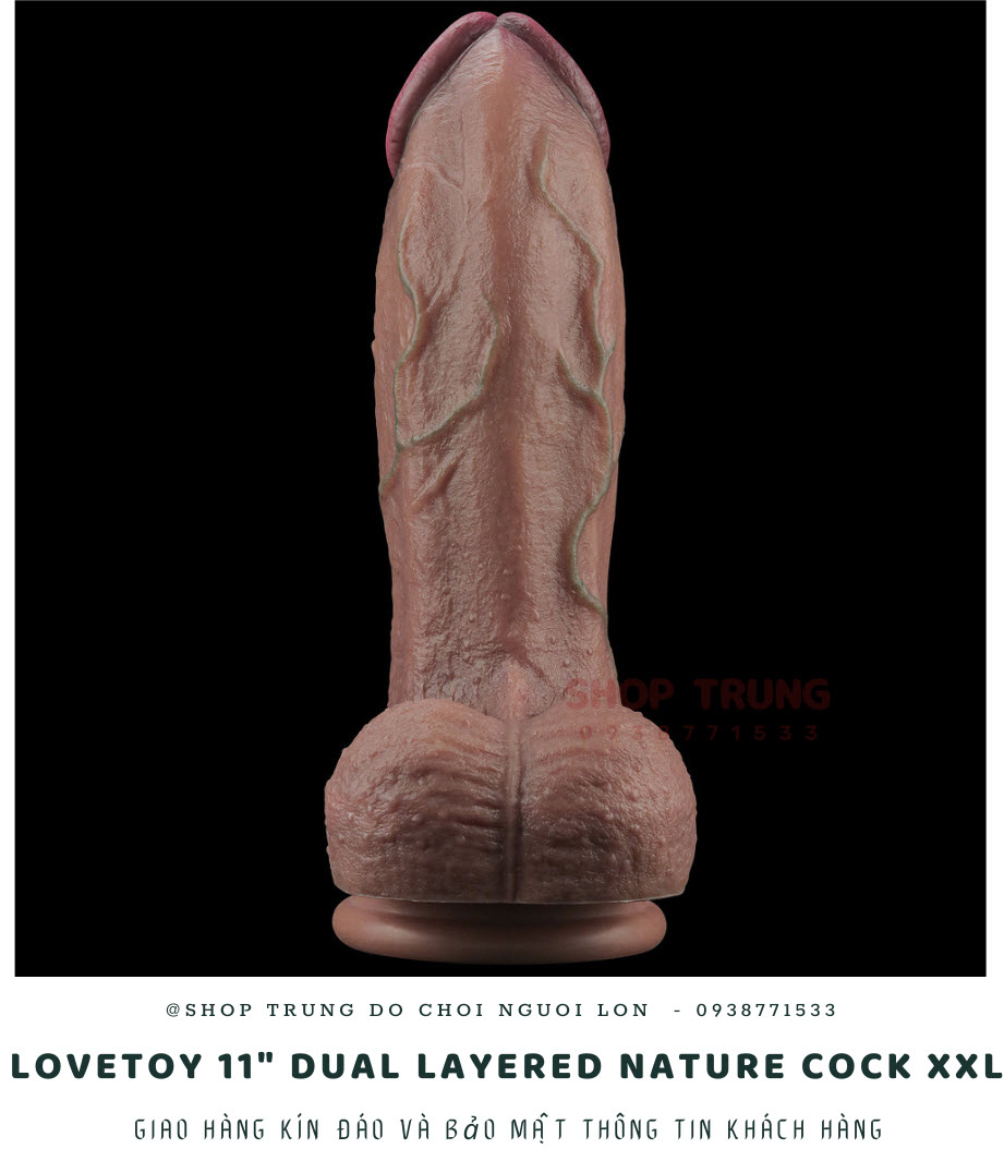 Lovetoy Nature Cock XXL silicon 2 lớp siêu mềm Dương vật giả kích thích cực mạnh