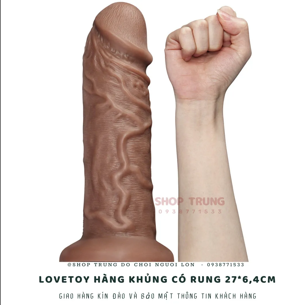 Dương vật giả rung Lovetoy 27cm silicon PVC chuẩn y tế
