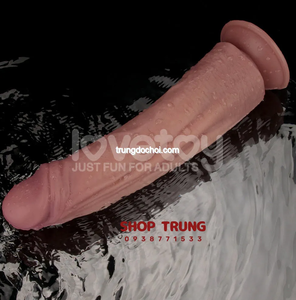 Dương vật giả Lovetoy rung 2 lớp chống nước đế hút tiện lợi