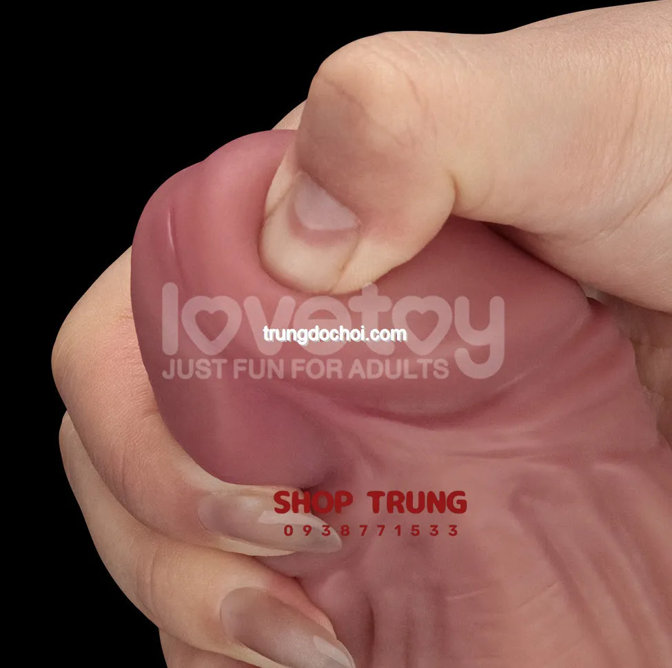 Dương vật giả Lovetoy rung 2 lớp chống nước đế hút tiện lợi