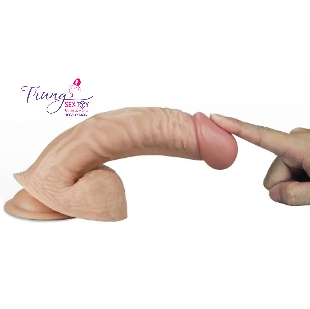 Dương vật giả Lovetoy 8.5 inch cong rung đa chế độ như thật