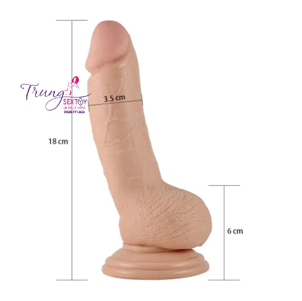 Dương vật giả Lovetoy 7 inch cong silicon mềm kích thích điểm G