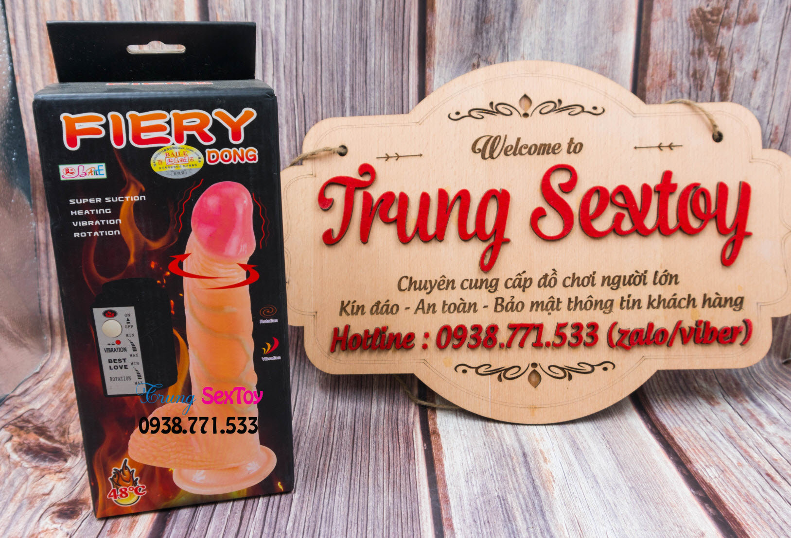 Dương vật giả Fiery Dong cao cấp nhiệt độ thực Tăng khoái cảm