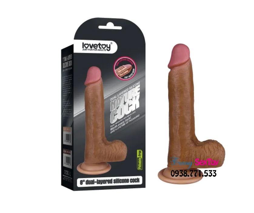 Dương vật giả Lovetoy 8 inch silicone mềm mại tự nhiên