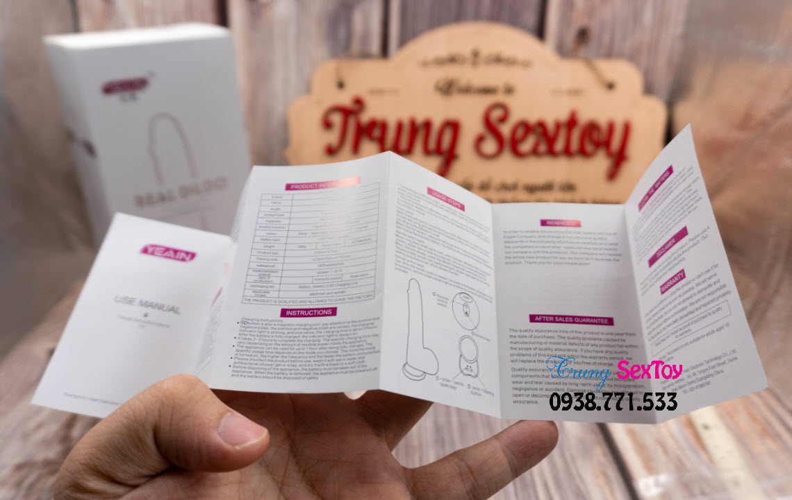 Yeain dương vật giả rung thụt mạnh mẽ, điều khiển từ xa tiện lợi