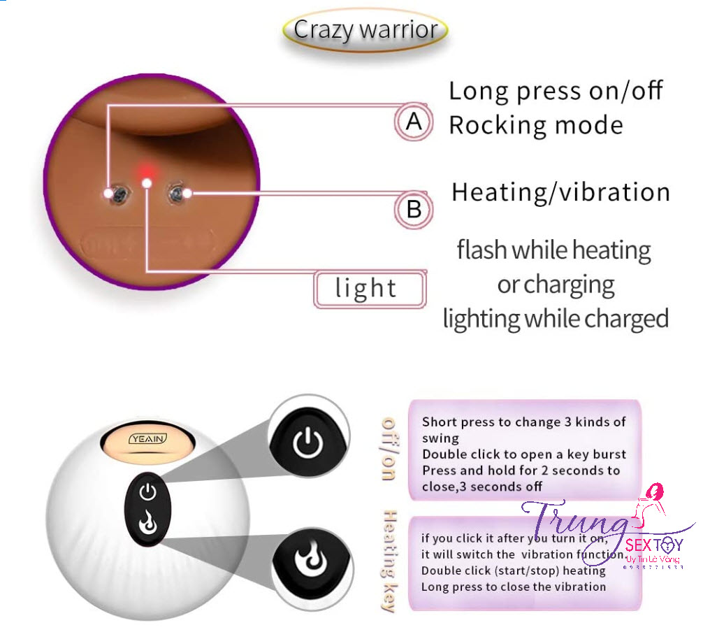 Dương vật giả gắn tường Yeain rung ngoáy điều khiển từ xa siêu thực