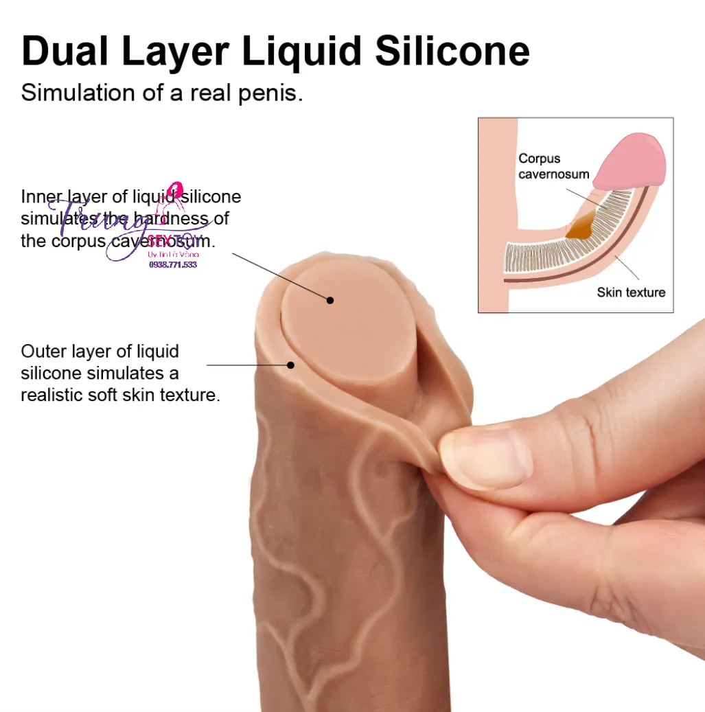 Dương vật giả Lovetoy Nature Cock 7 inch mềm mịn, 12cm sử dụng
