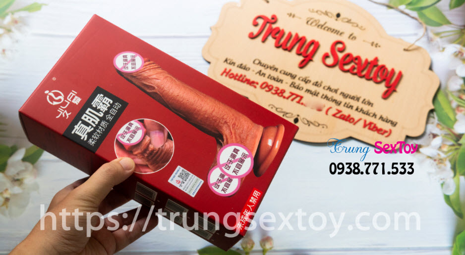 Dương vật giả silicon 2 lớp mềm mại rung ngoáy kích thích