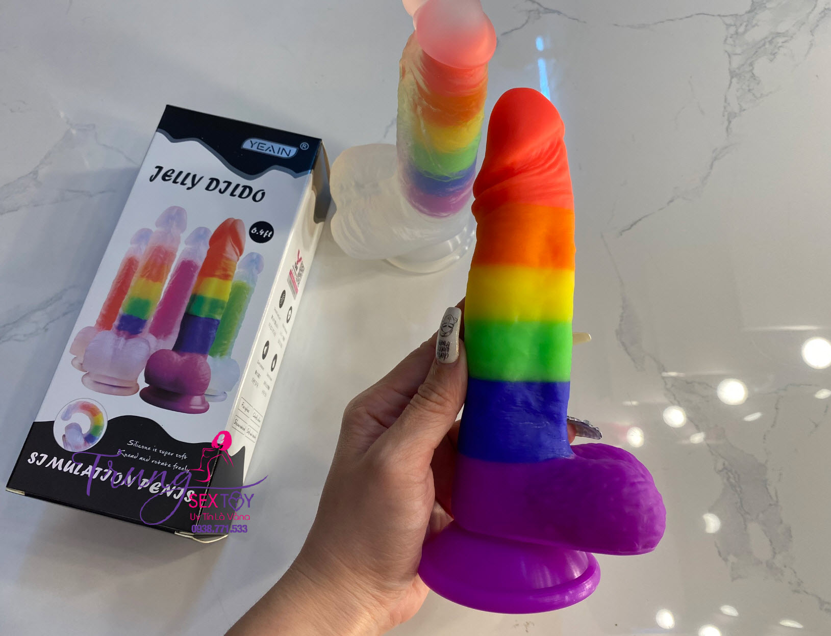 Dương vật giả mềm mại đa sắc Yeain đàn hồi tốt, siêu thật
