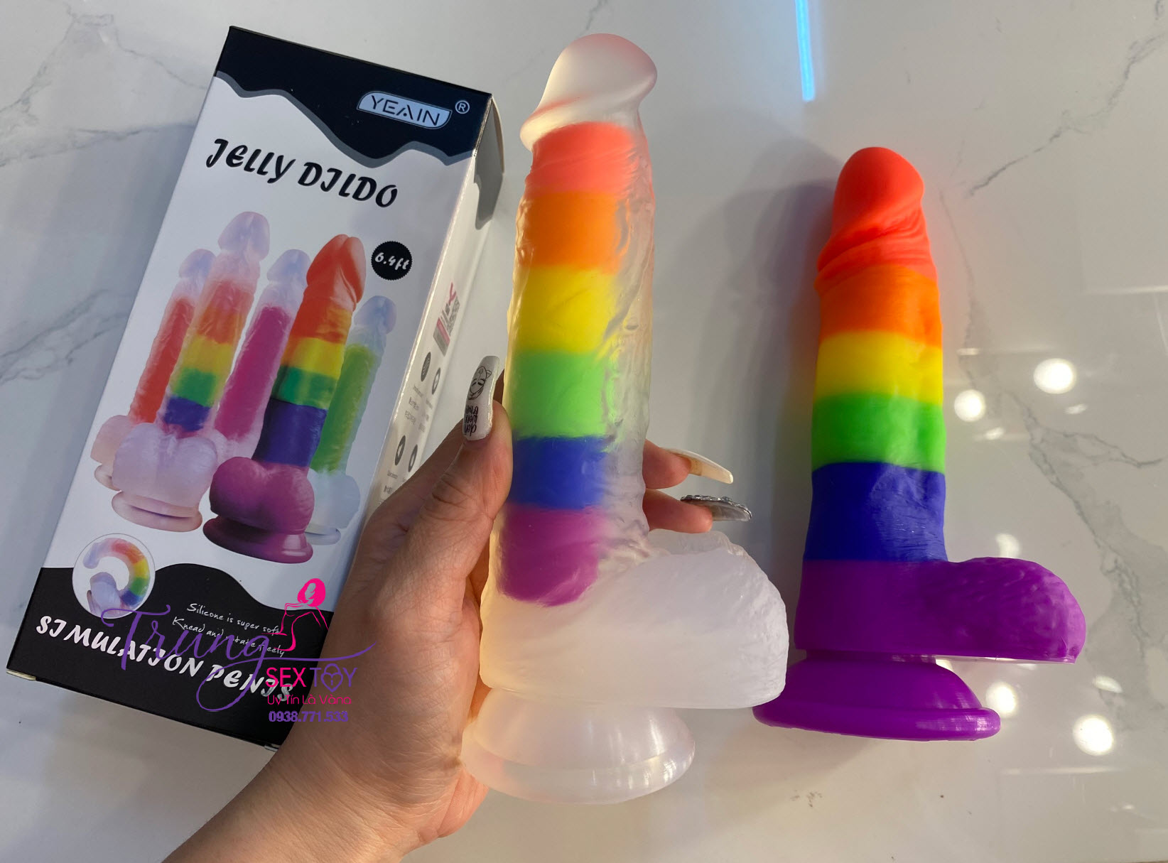 Dương vật giả mềm mại đa sắc Yeain đàn hồi tốt, siêu thật