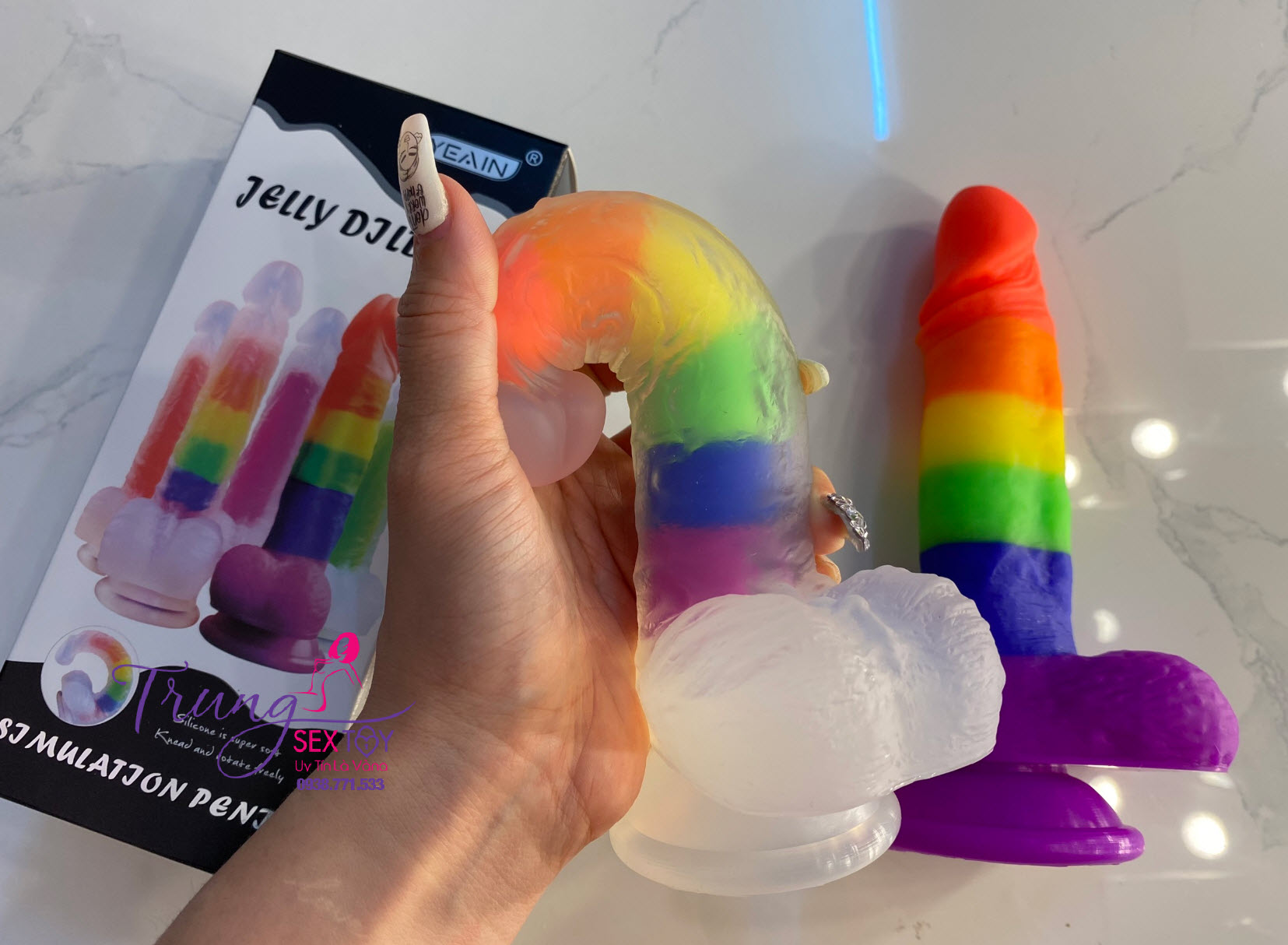 Dương vật giả mềm mại đa sắc Yeain đàn hồi tốt, siêu thật