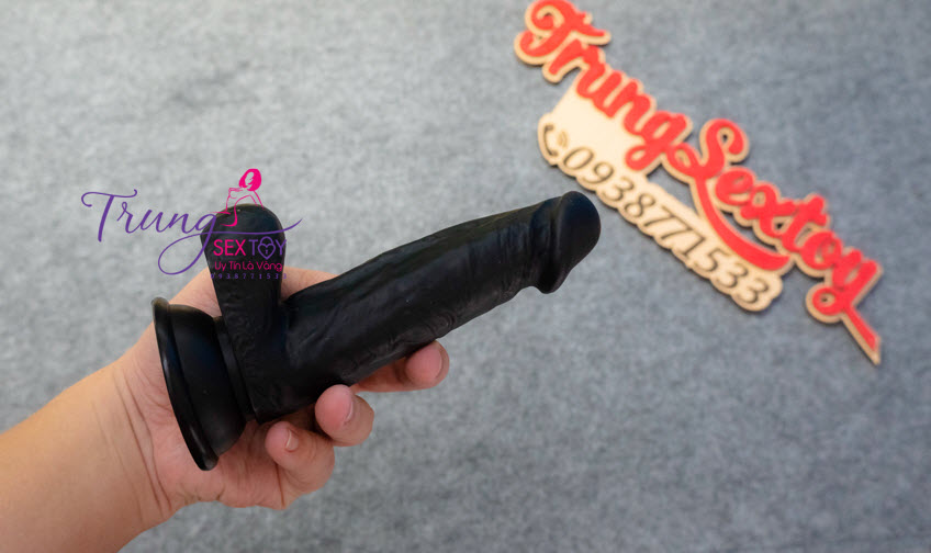 Dương vật giả silicon mềm 11x3cm màu đen giá tốt Dương vật giả silicon mềm 11x3cm màu đen giá tốt