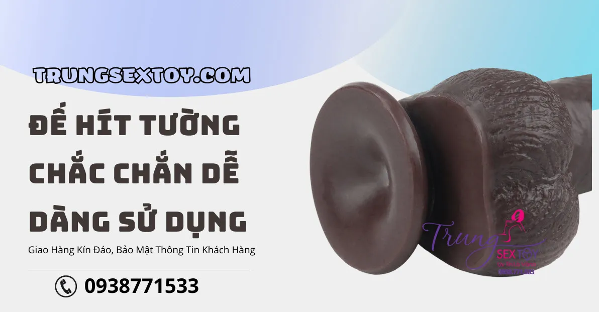 Dương vật giả gắn tường 2 lớp Lovetoy da trượt kích thước 23cm