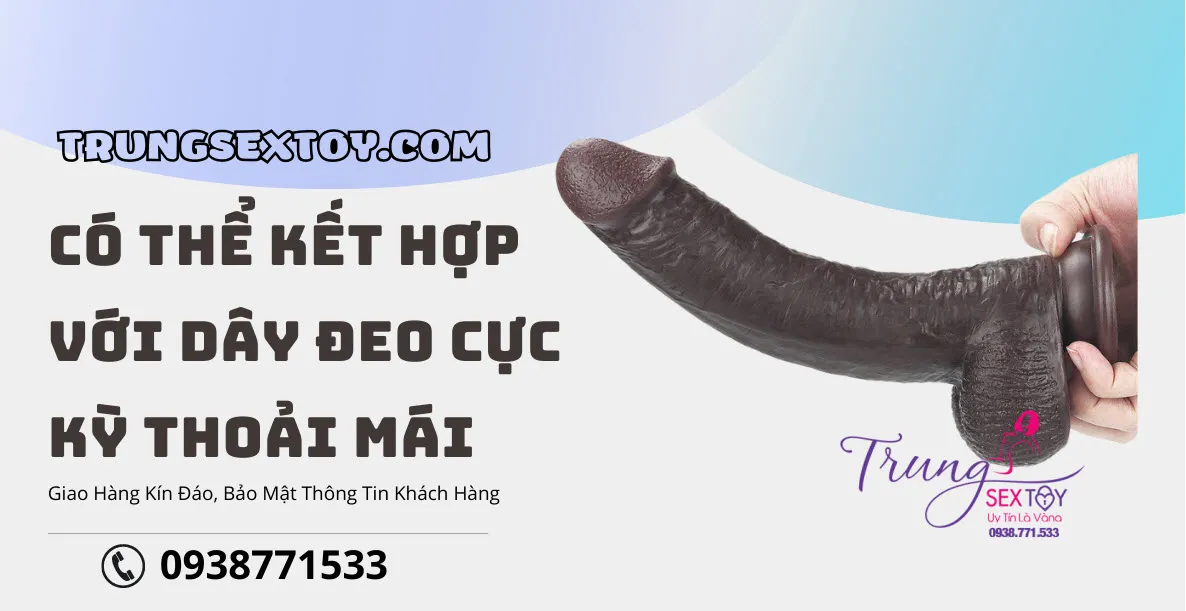 Dương vật giả gắn tường 2 lớp Lovetoy da trượt kích thước 23cm