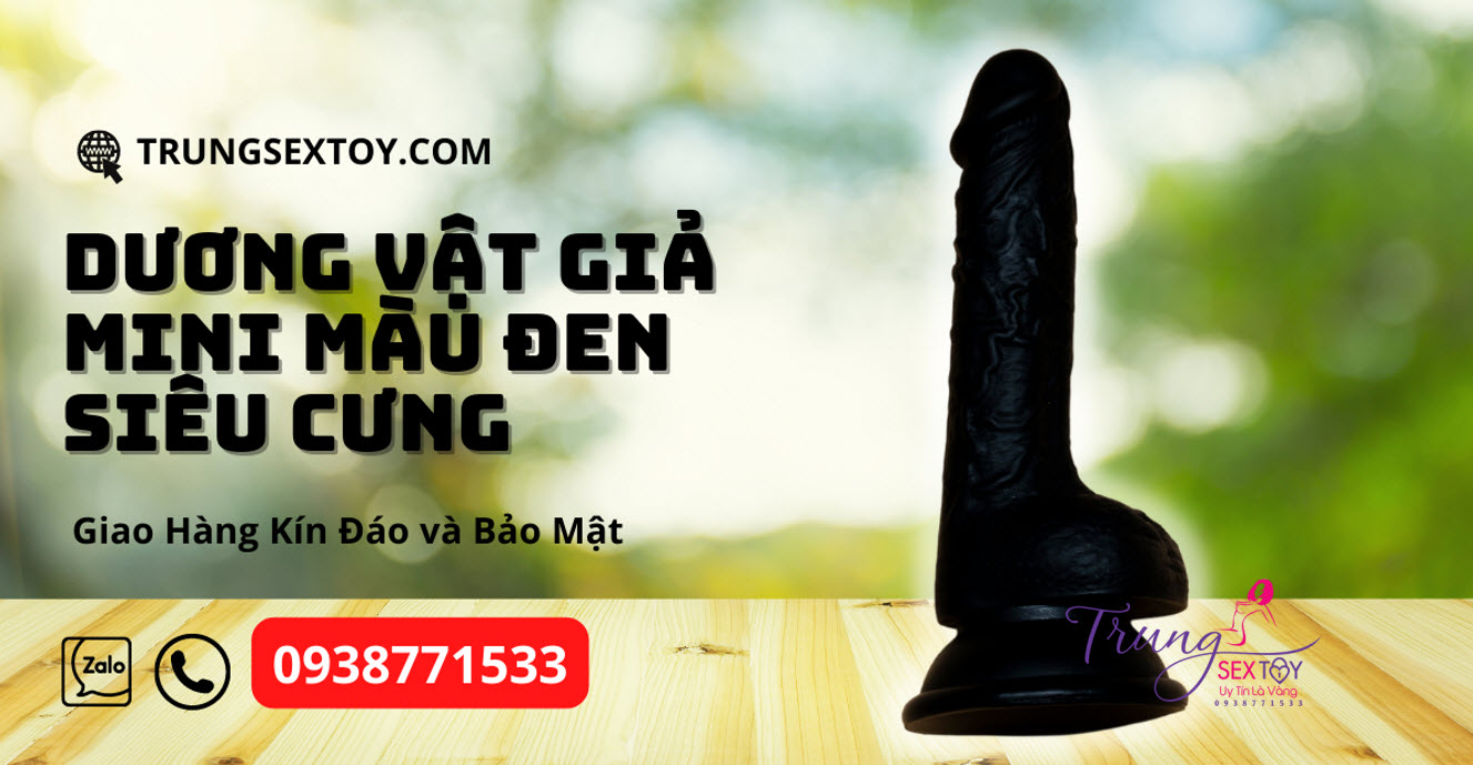 Mini dương vật giả đen 11x2cm - Thỏa mãn, nhỏ gọn, dễ dùng