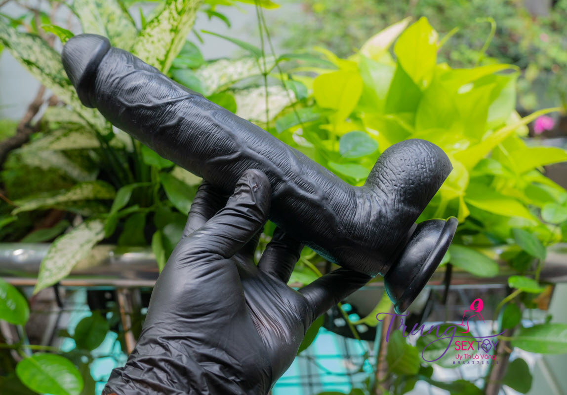 Dương Vật Giả Gắn Tường Đen 20*4cm Siêu Thật Hấp Dẫn Mạnh Mẽ